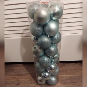 🆕️ New Shatter Proof Light Blue Christmas Tree Ornaments